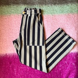 Big Bud Press Stripe Work Pants in Khaki/Black size XS